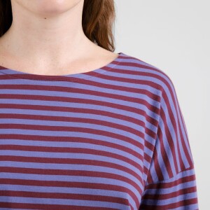 Dedicated Damen Sweatshirt Humledal Stripes Fig Red S