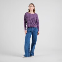 Dedicated Damen Sweatshirt Humledal Stripes Fig Red S