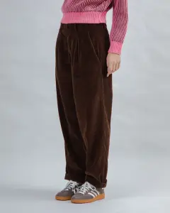 Brava Damen Hose Corduroy Pleated chocolate