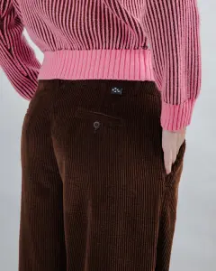 Brava Damen Hose Corduroy Pleated chocolate