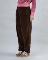 Brava Damen Hose Corduroy Pleated chocolate