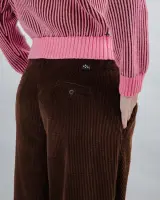 Brava Damen Hose Corduroy Pleated chocolate