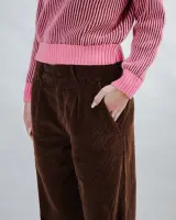 Brava Damen Hose Corduroy Pleated chocolate