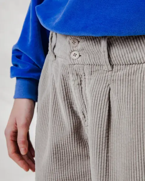 Brava Damen Hose Corduroy Pleated grey