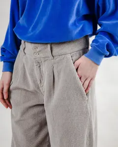 Brava Damen Hose Corduroy Pleated grey