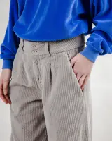 Brava Damen Hose Corduroy Pleated grey