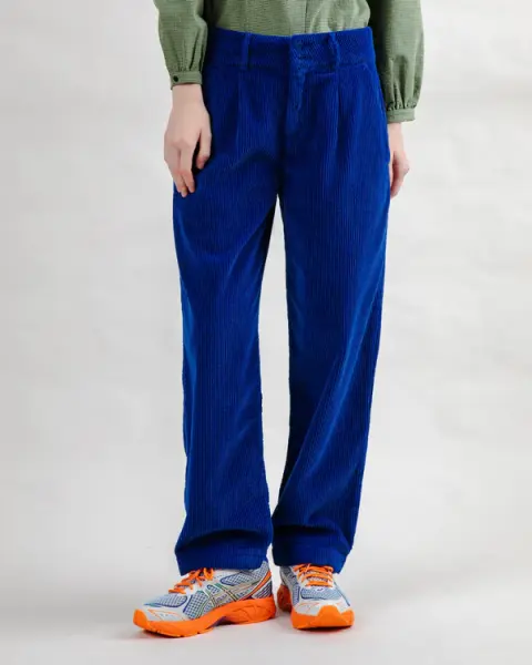 Brava Damen Hose Corduroy Pleated klein blue