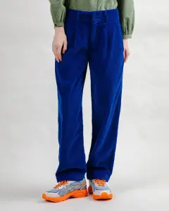 Brava Damen Hose Corduroy Pleated klein blue