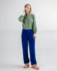 Brava Damen Hose Corduroy Pleated klein blue