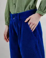 Brava Damen Hose Corduroy Pleated klein blue