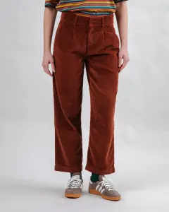 Brava Damen Hose Corduroy Pleated copper