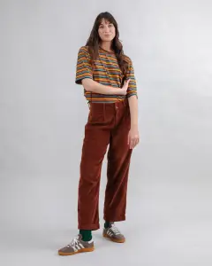 Brava Damen Hose Corduroy Pleated copper