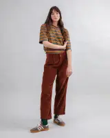 Brava Damen Hose Corduroy Pleated copper
