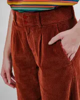 Brava Damen Hose Corduroy Pleated copper