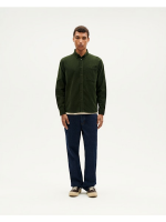 Thinking Mu Herren Hemd Anto Corduroy Bottle Green