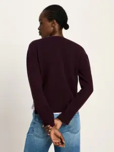 Lanius Damen Strickjacke Boxy GOTS bordeaux