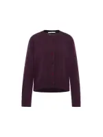 Lanius Damen Strickjacke Boxy GOTS bordeaux