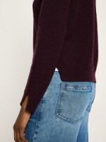 Lanius Damen Strickjacke Boxy GOTS bordeaux