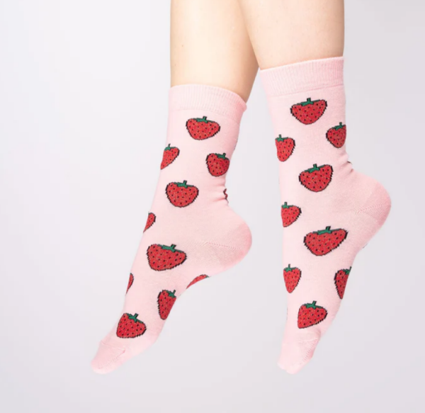 Coucou Suzette Unisex Socken Glitzer Erdbeeren