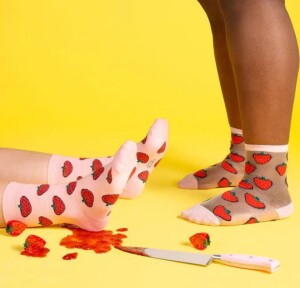 Coucou Suzette Unisex Socken Glitzer Erdbeeren