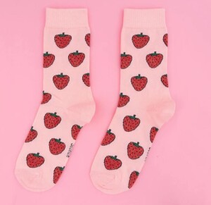 Coucou Suzette Unisex Socken Glitzer Erdbeeren
