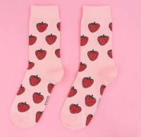 Coucou Suzette Unisex Socken Glitzer Erdbeeren