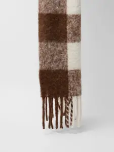 Lanius Damen Schal Karo Schal brown/off-white