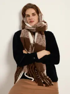 Lanius Damen Schal Karo Schal brown/off-white