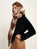 Lanius Damen Schal Karo Schal brown/off-white