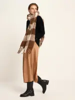 Lanius Damen Schal Karo Schal brown/off-white