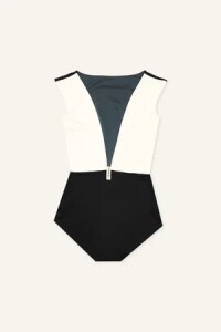 Mymarini Damen Badeanzug Seabody black grey white