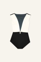 Mymarini Damen Badeanzug Seabody black grey white