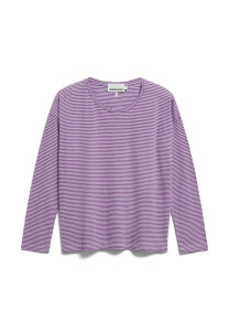Armedangels Damen Longsleeve Xianaa Stripes oatmilk-orchid