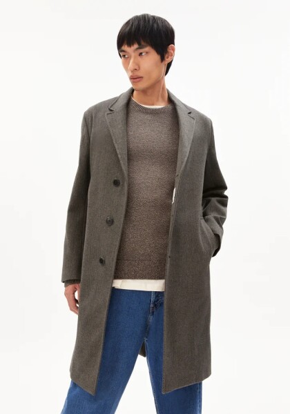 Armedangels Herren Mantel Paablo mid grey melange
