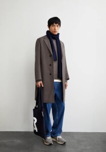 Armedangels Herren Mantel Paablo mid grey melange