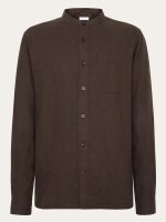 KnowledgeCotton Herren Hemd melangé flannel stand collar shirt Chocolate Torte