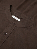 KnowledgeCotton Herren Hemd melangé flannel stand collar shirt Chocolate Torte
