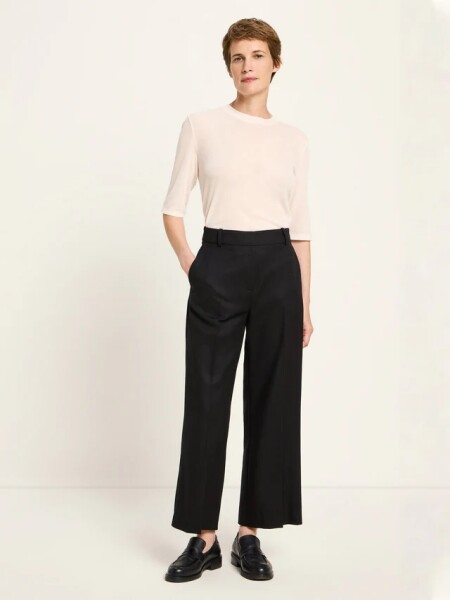 Lanius Damen Hose verkürzte Hose GOTS black