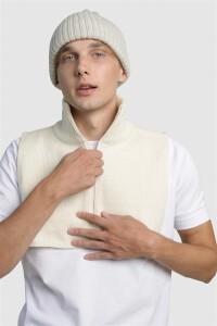 WOOLISH Unisex Zip-Schal Ami Merino white