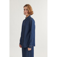 Basic Apparel Damen Bluse Bine LS mid blue