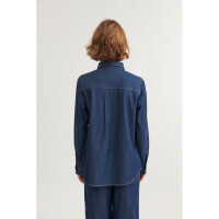 Basic Apparel Damen Bluse Bine LS mid blue