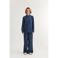 Basic Apparel Damen Bluse Bine LS mid blue
