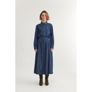Basic Apparel Damen Rock Bine Long Mid Blue