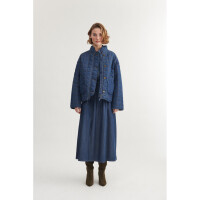Basic Apparel Damen Rock Bine Long Mid Blue