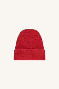 By Bar Beanie Logo scarlet red onesize