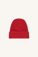 By Bar Beanie Logo scarlet red onesize
