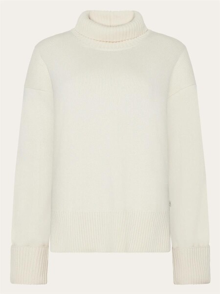 KnowledgeCotton Damen Pullover Organic Cotton Crew Neck 2080099 Egret