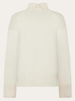 KnowledgeCotton Damen Pullover Organic Cotton Crew Neck 2080099 Egret