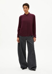 Armedangels Damen Bluse Larisaana LS dark cranberry