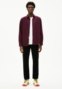 Armedangels Herren Hemd Giaalo GMT DYE dark cranberry